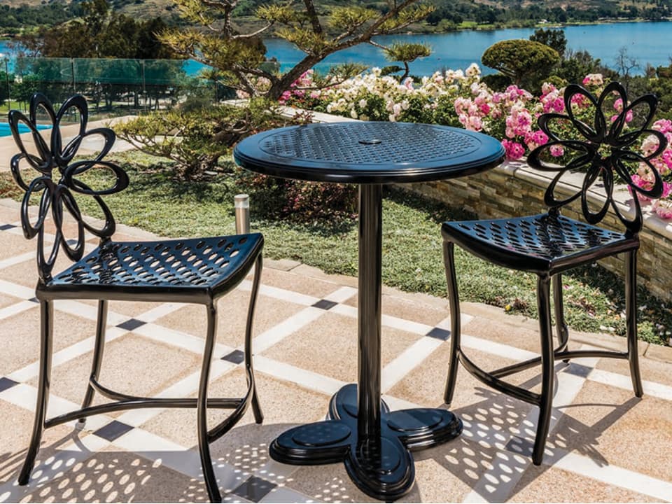 Lotus Cast Aluminum Counter Set