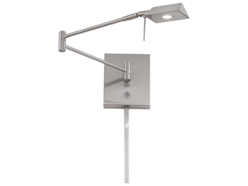 George's Reading Room LED Swing Arm Wall Sconce in Brushed Nickel