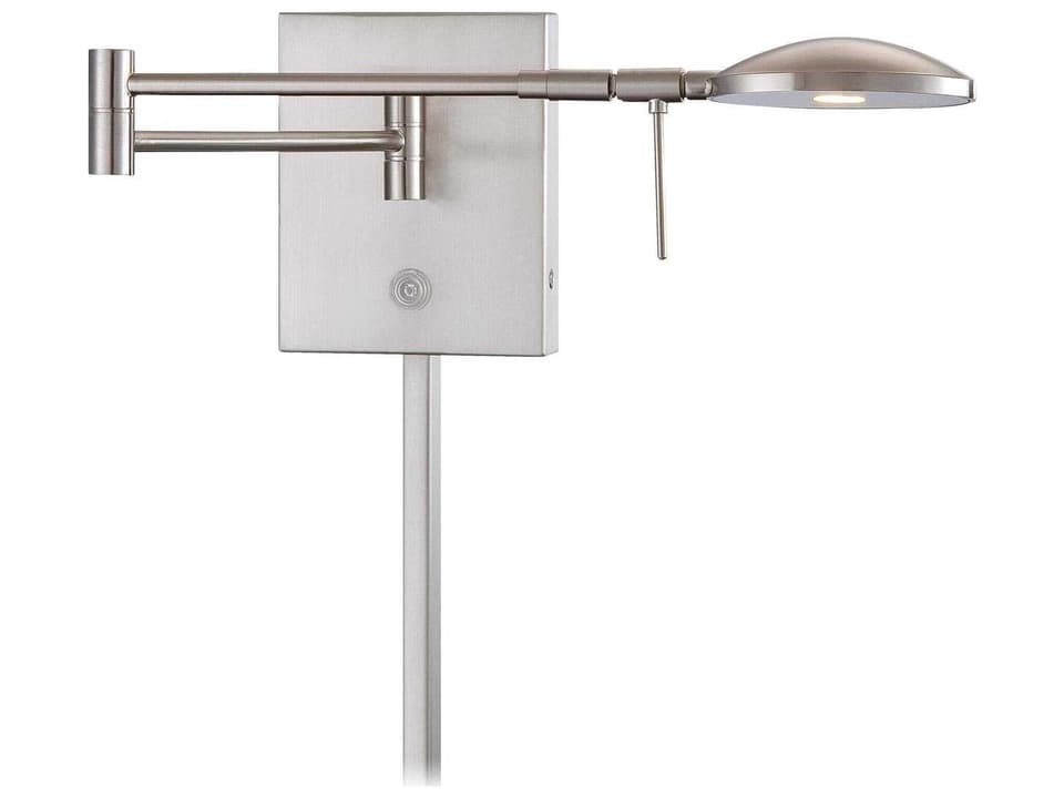 1-Light George's Reading Room LED Swing Arm Wall Sconce in Brushed Nickel