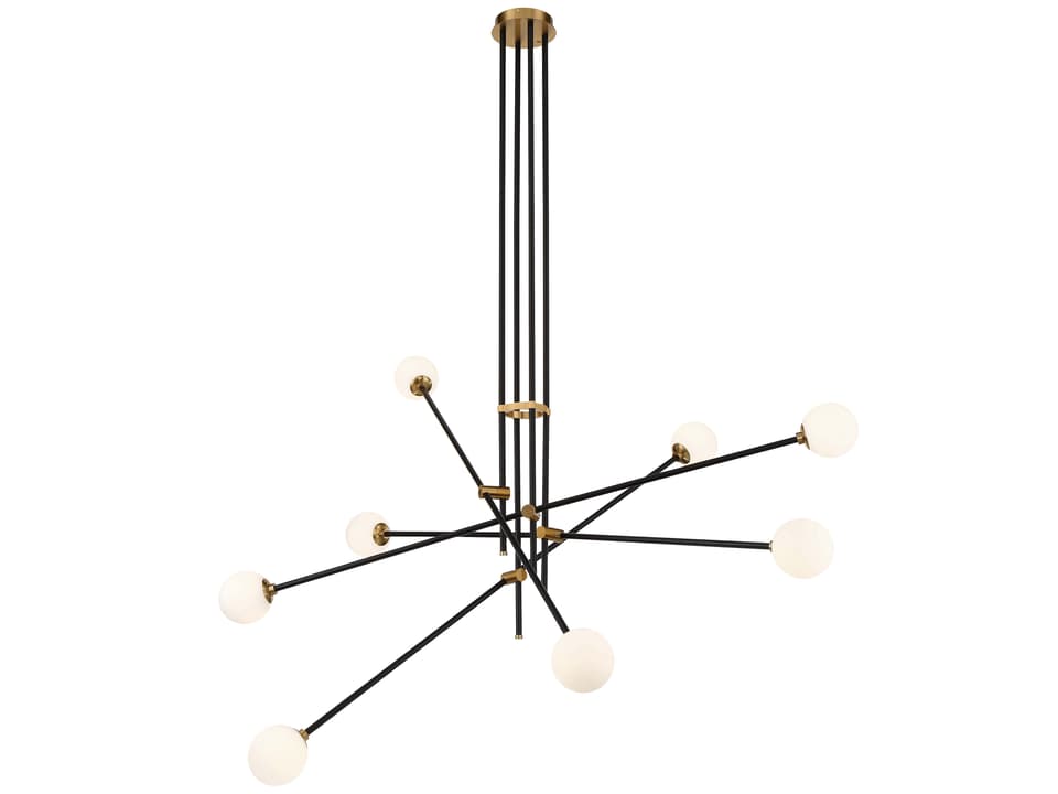 Cosmet 8-Light Pendant Light in Coal and Aged Brass