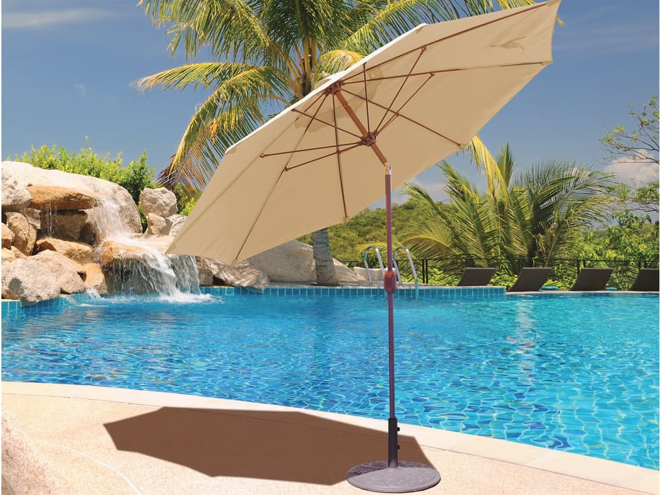 9 Foot Octagon Aluminum Crank Lift Manual Tilt Umbrella