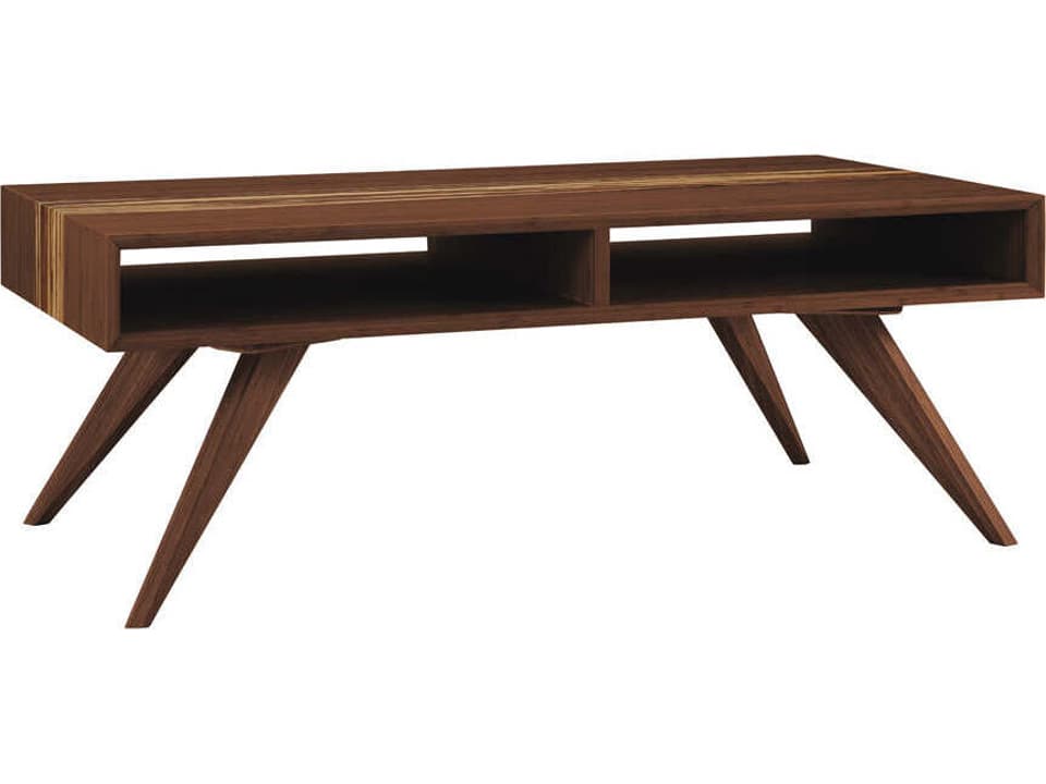 Azara Rectangular Bamboo Coffee Table in Sable with Exotic Tiger Accents