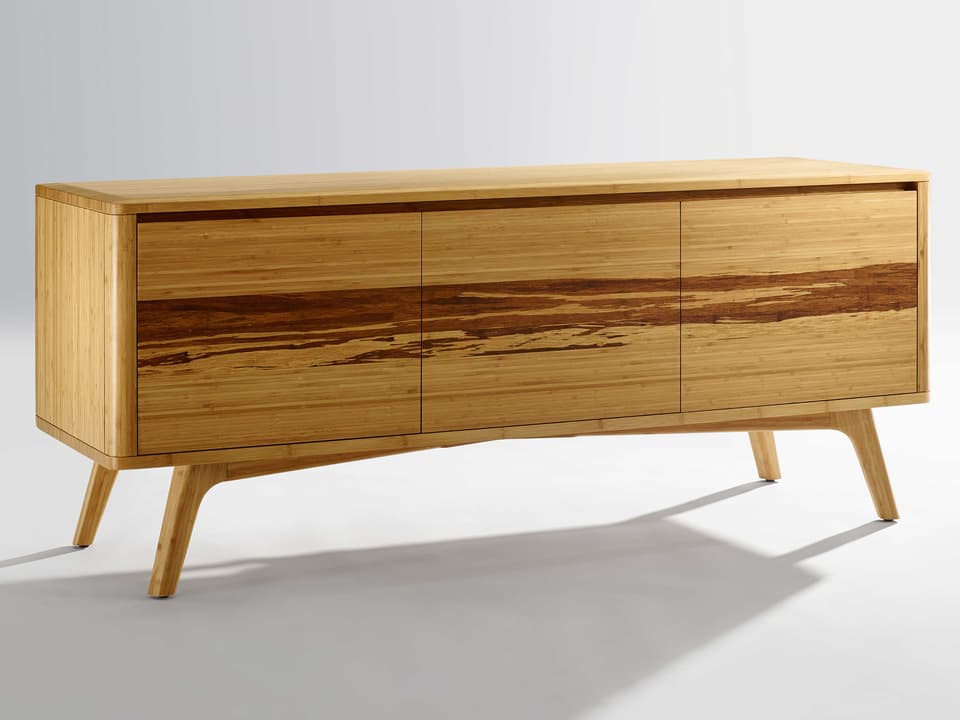 Azara 57-Inch Media Console in Caramelized Solid Bamboo