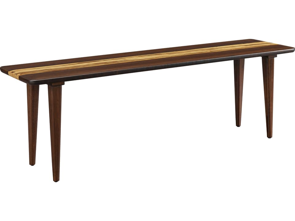Azara Bench in Sable with Exotic Tiger Bamboo Detail