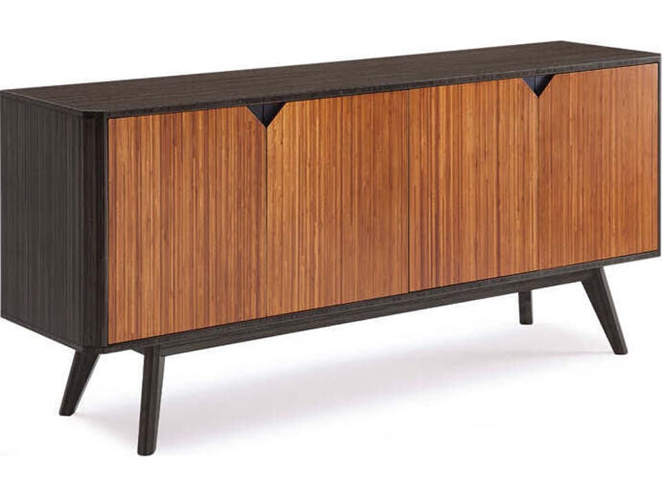Sonoma 72-Inch Media Console in Caviar and Amber Bamboo