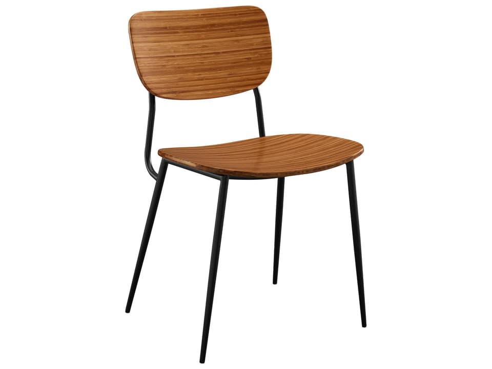 Soho Bamboo Wood Black Side Dining Chair