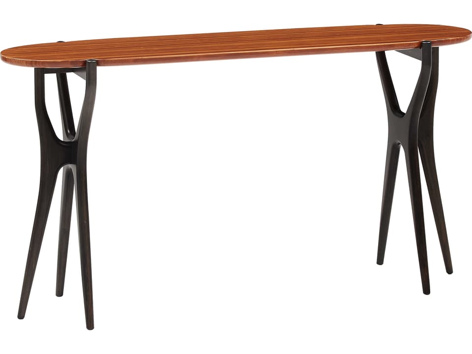 Tofino Oval Bamboo Amber Console Table