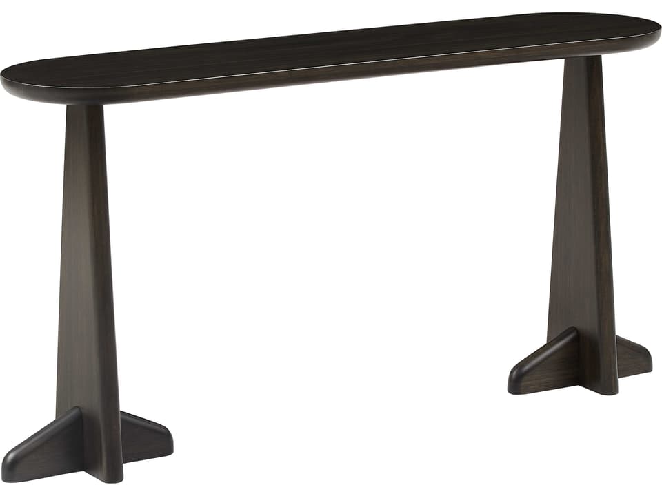Zephyr Oval Bamboo Caviar Console Table