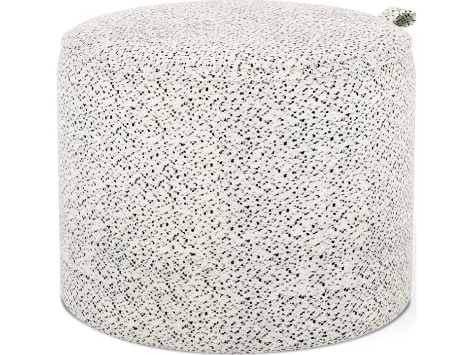 Drummond White Upholstered Pouf