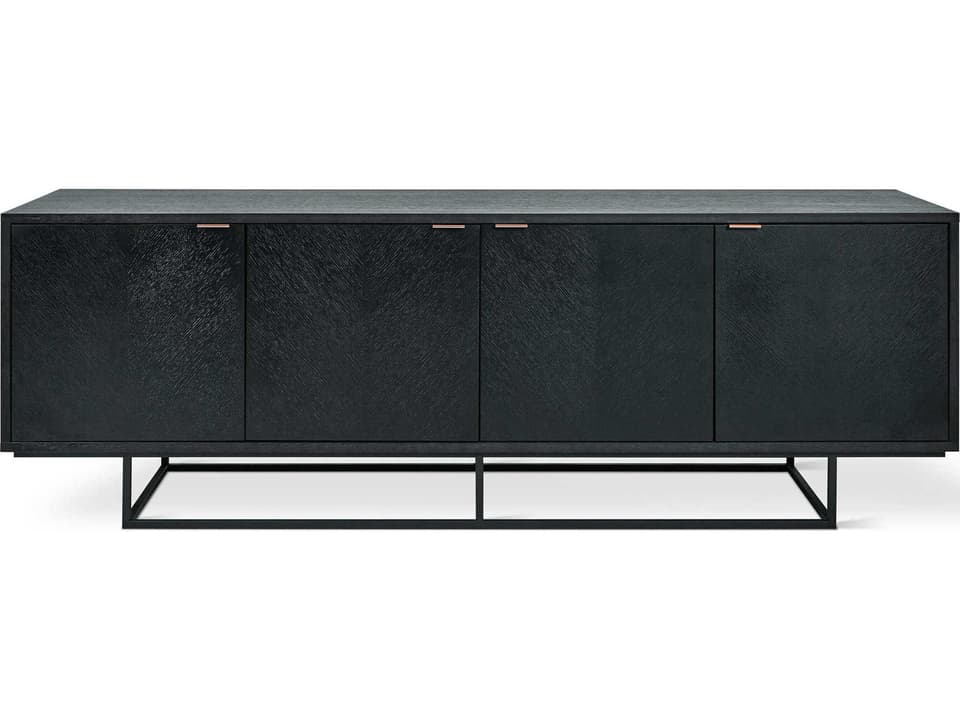 Myles 72" Oak Wood Black Media Console