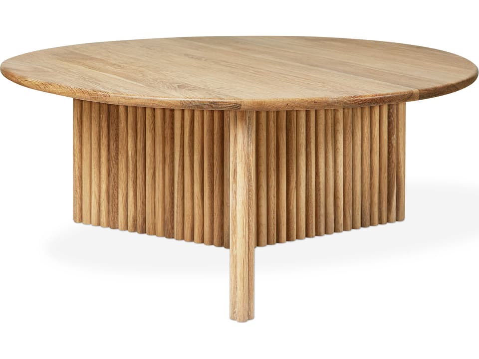 Odeon Round Coffee Table in White Oak