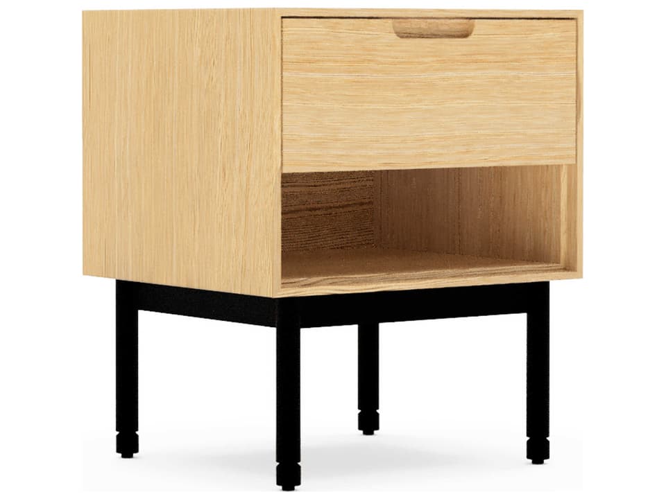 Munro Rectangular Wood White Oak End Table