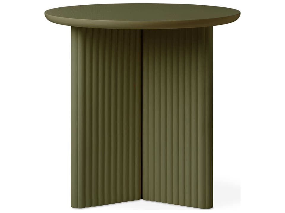 Odeon Round End Table in Olive