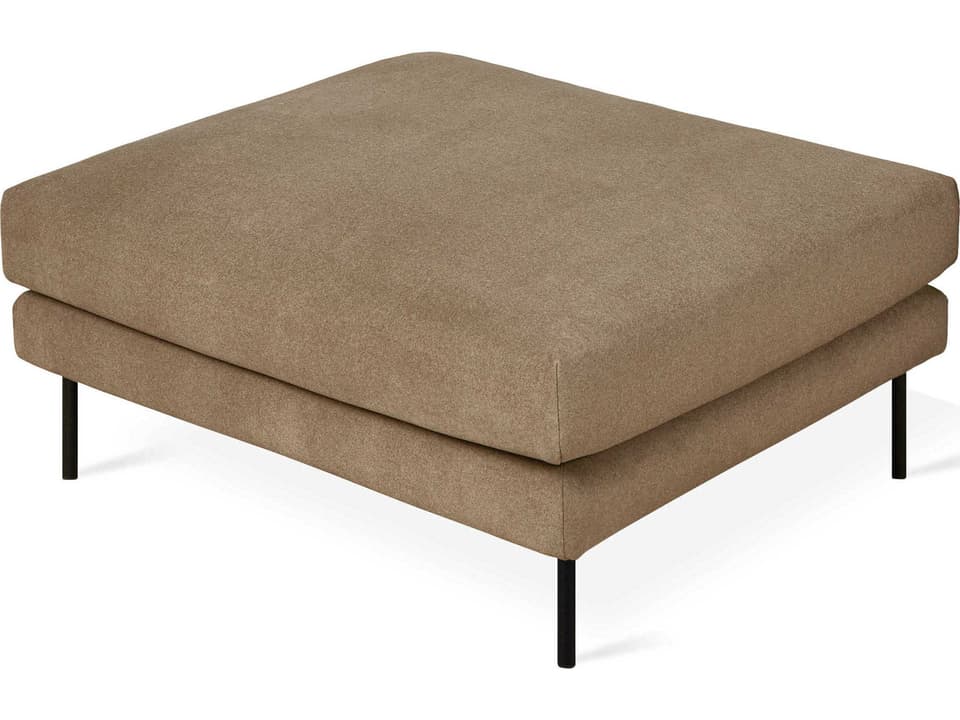 Renfrew Merino Mocha Black Brown Upholstered Ottoman
