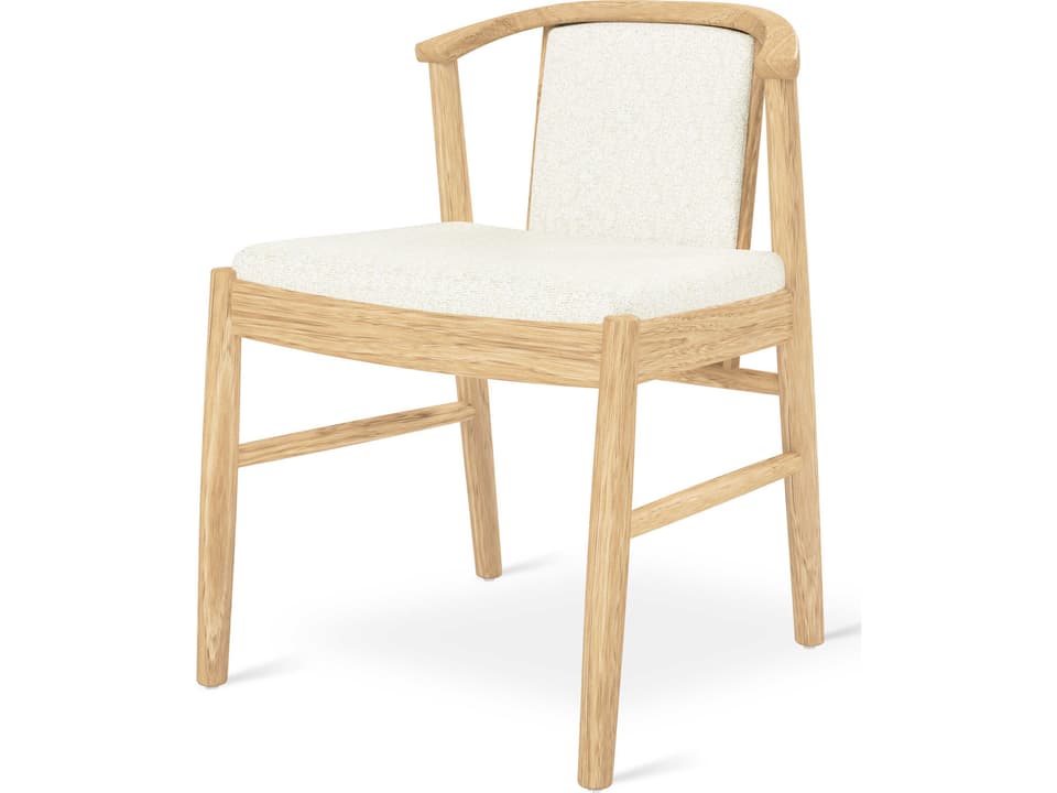 Lanark Oak Wood Natural Upholstered Armless Dining Chair