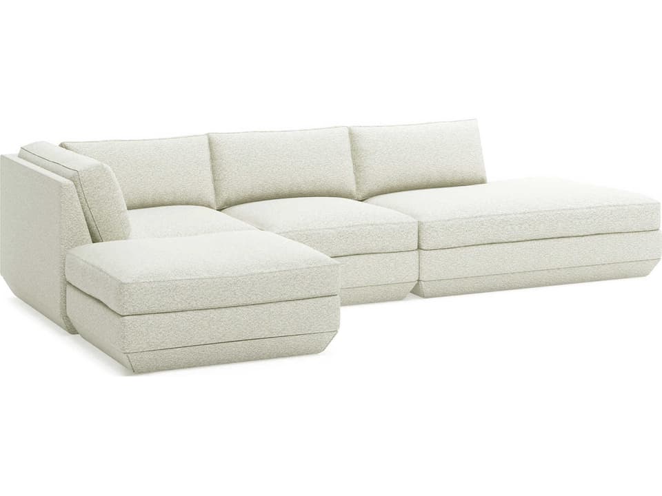 Podium White Upholstered Sectional Sofa