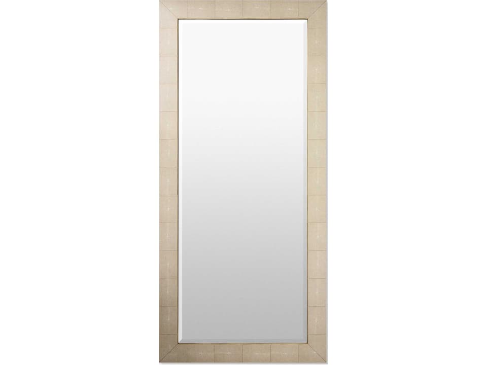 Manta Rectangular Floor Mirror in Brushed Brass and Shagreen