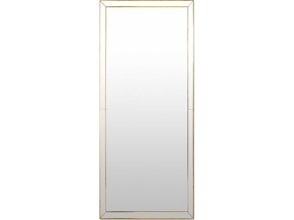 Lovely Brushed Brass Rectangular Floor Mirror