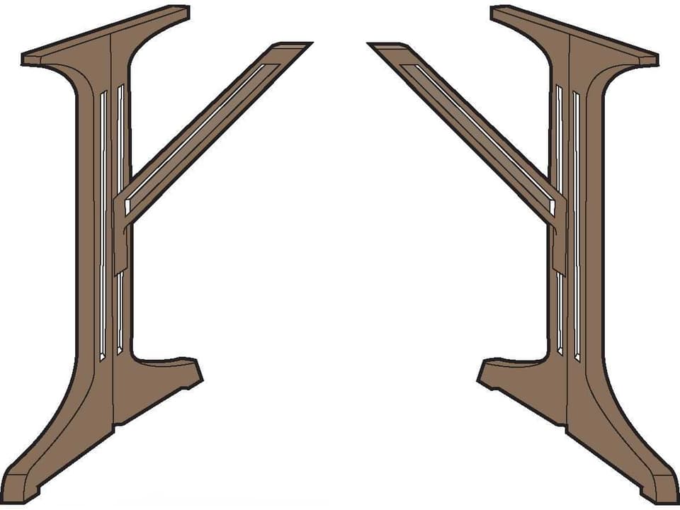 Alpha Lateral Table Base in Taupe