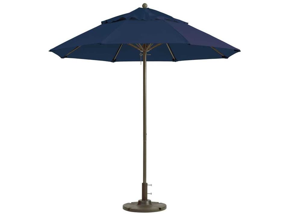 Windmaster 7.5 Foot Round Aluminum Outdoor Patio Umbrella in Navy