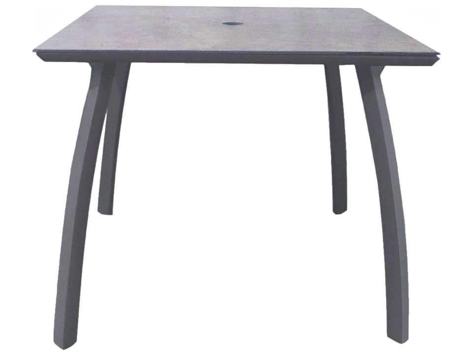 Sunset 36-Inch Square Outdoor Dining Table with Umbrella Hole