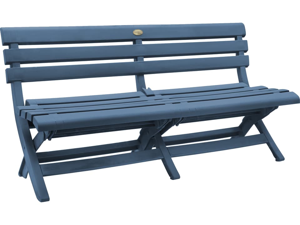Grosfillex Westport Folding Bench — 3-Seat Outdoor White Polymer