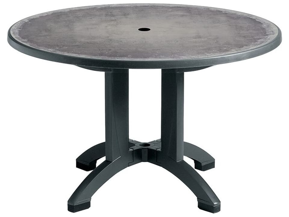 Aquaba Classic 48-Inch Round Dining Table with Umbrella Hole