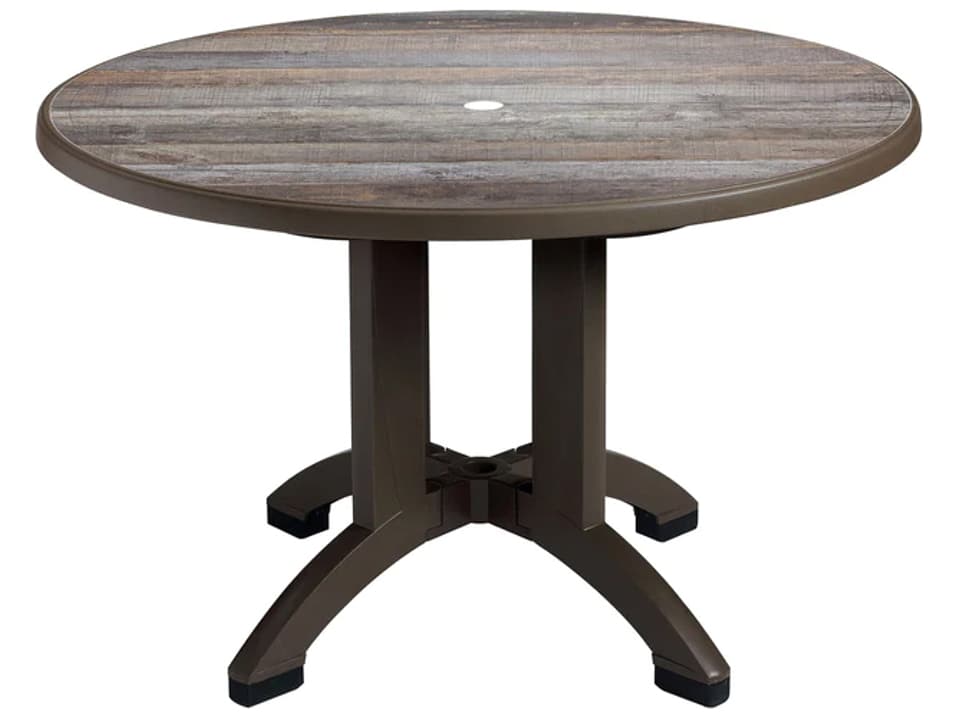 Grosfillex Aquaba Classic 48-Inch Round Resin Dining Table in