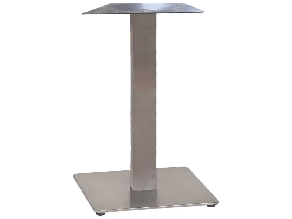 Gamma 18-Inch Square Dining Height Table Base in Silver Gray