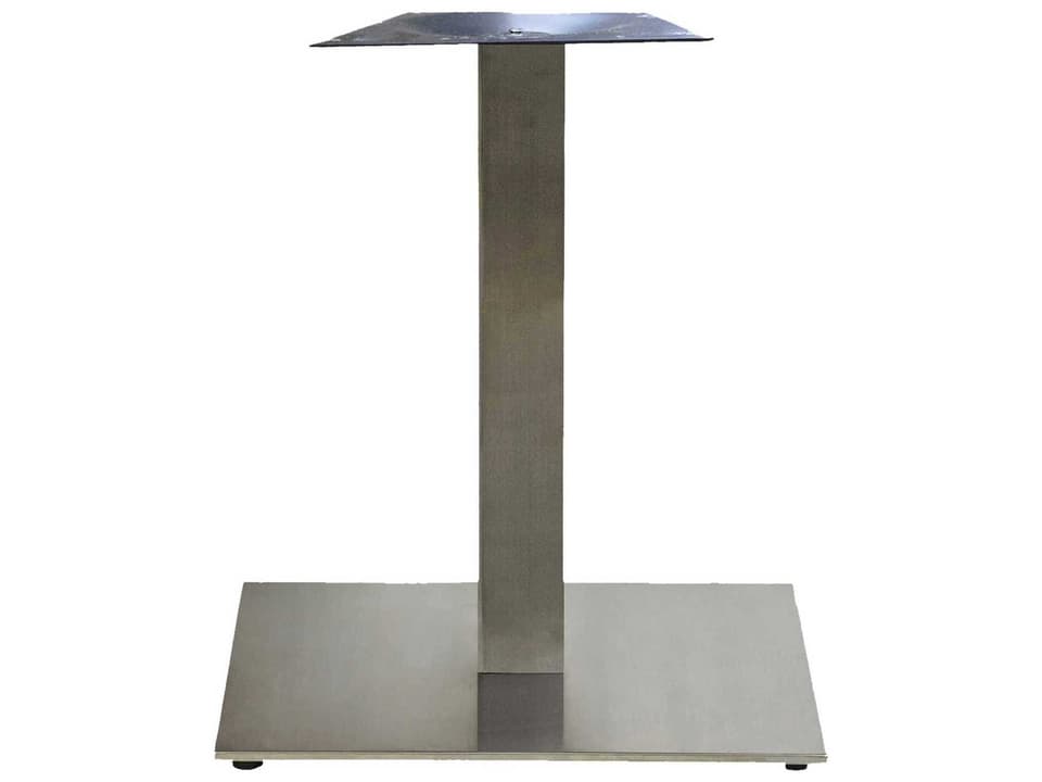 Gamma Steel Square Dining Height Table Base in Silver Gray