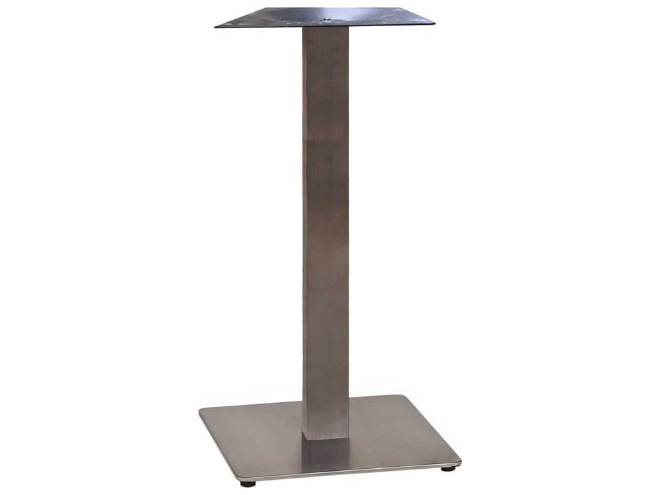 Gamma 18-Inch Square Bar Height Table Base in Silver Gray
