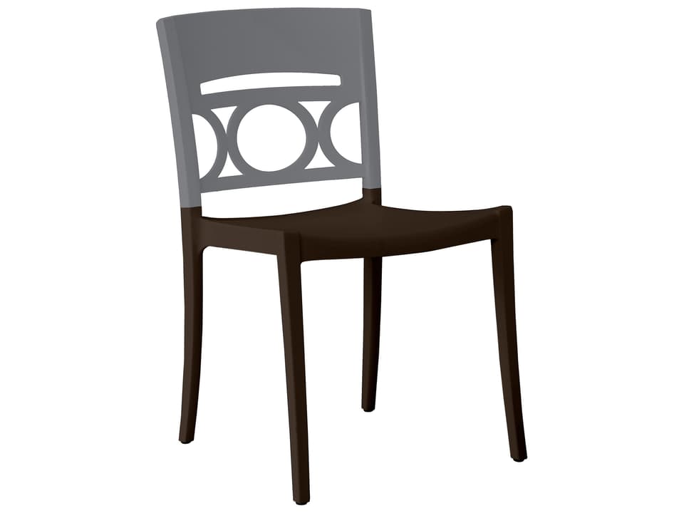Moon Resin Titanium Gray/Charcoal Stacking Outdoor Dining Side Chair