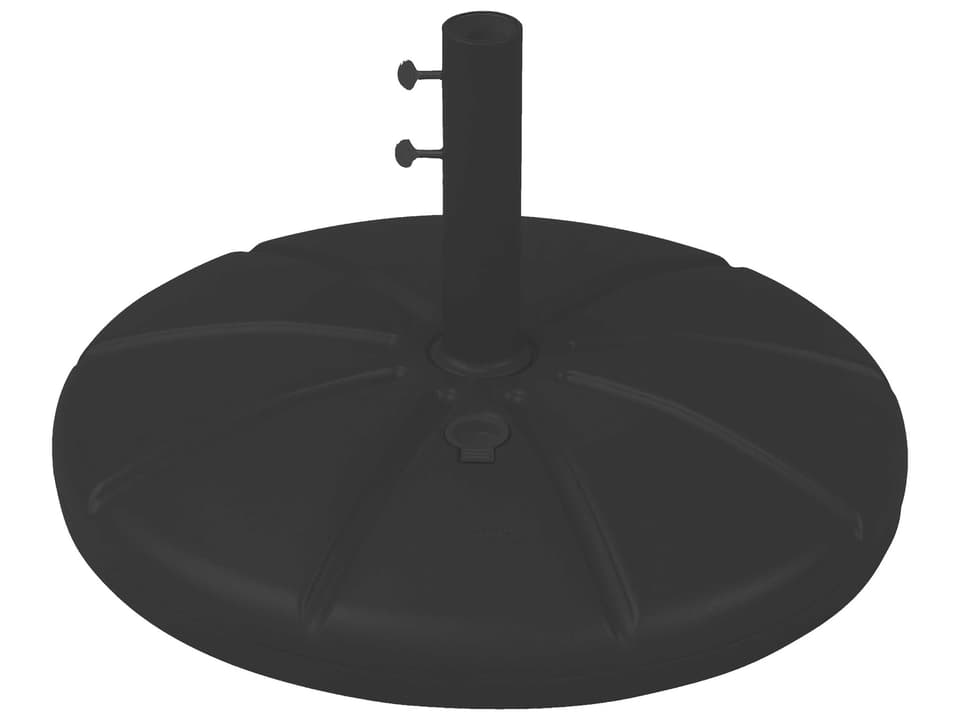 21-Inch Round Resin Umbrella Base with Filling Cap in Black