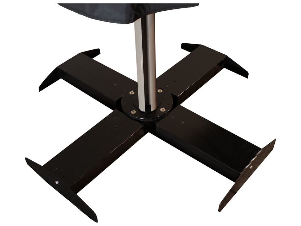 Steel Cross Umbrella Base for Cantilever Umbrella in Black