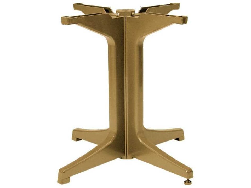 Alpha Resin Large Pedestal Table Base in Teakwood