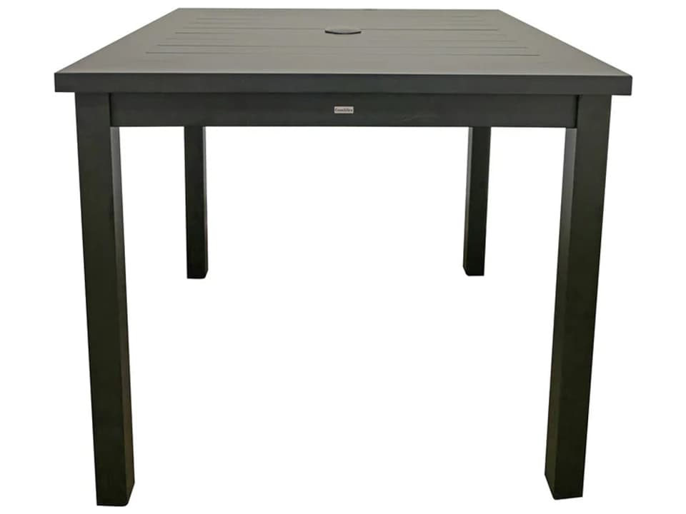 Sigma 34 Inch Square Aluminum Dining Table in Volcanic Black
