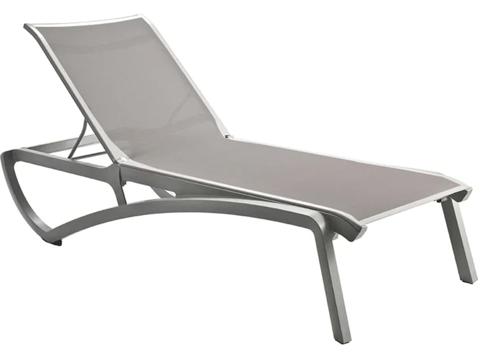 Sunset Aluminum Resin Platinum Gray Patio Chaise Lounge in Solid Platinum Gray