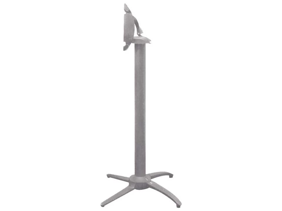 Quattro Contact Aluminum Bar Height Table Base in Silver Gray