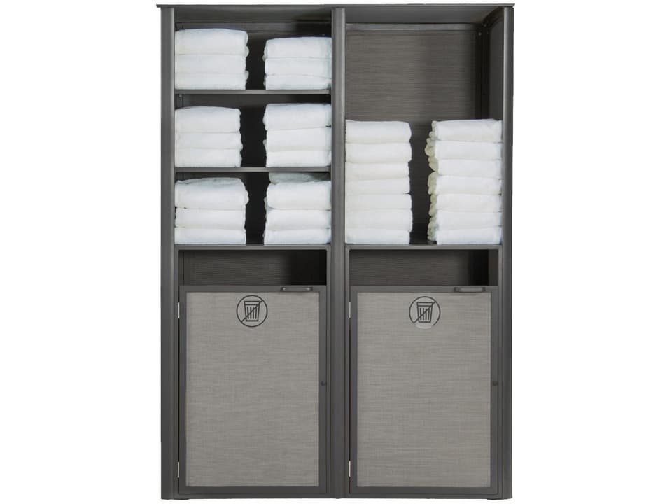 Sunset Double Laundry Housekeeping Cabinet in Volcanic Black and Gray