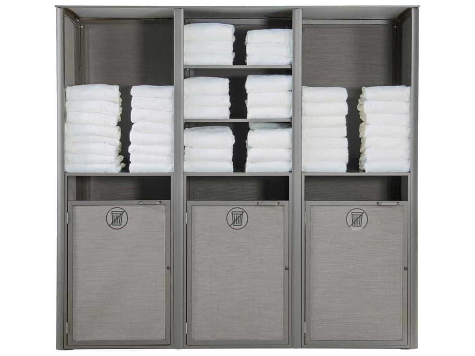 Sunset Triple Unit Towel Valet Solid Gray Platinum Gray