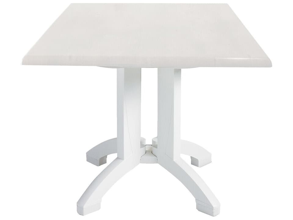 Atlanta Square Outdoor Dining Table with Umbrella Hole in White