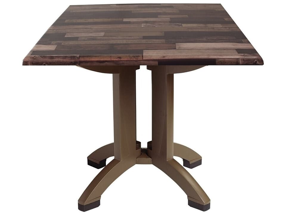 Atlanta 36-Inch Square Dining Table with Umbrella Hole in Shiplap