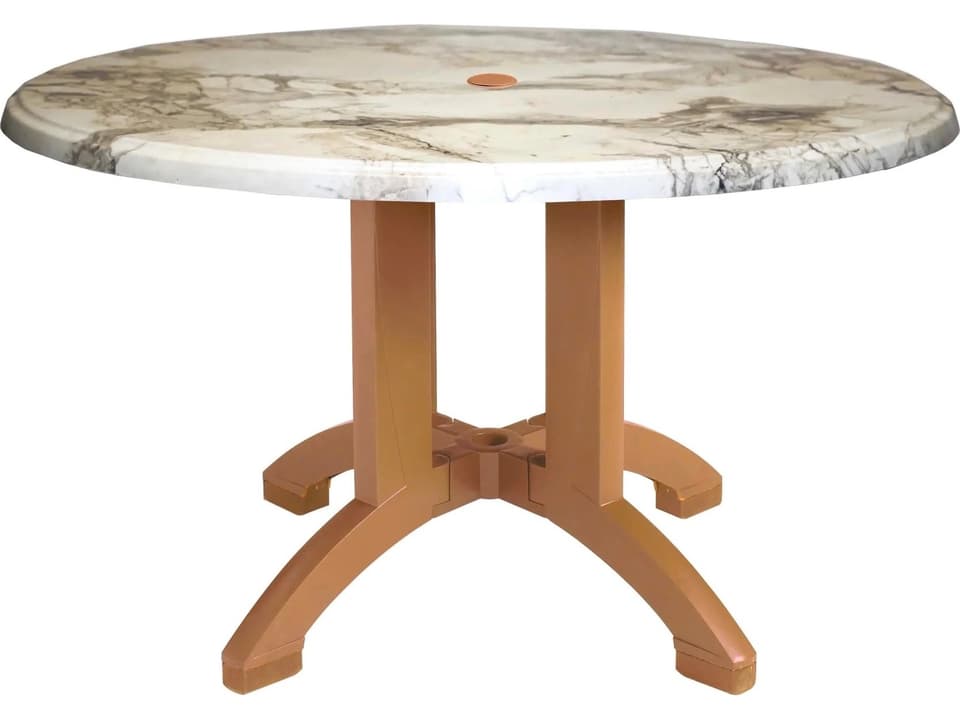 42-Inch Round Almeria Dining Table with Umbrella Hole