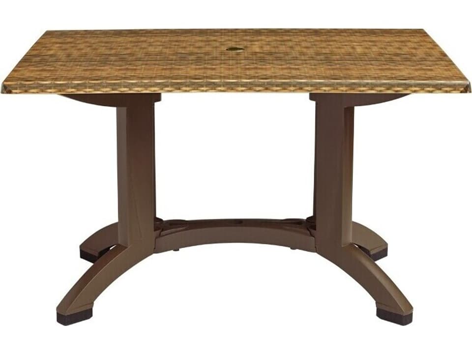 Atlanta 48x32 Inch Rectangular Dining Table Wicker Decor