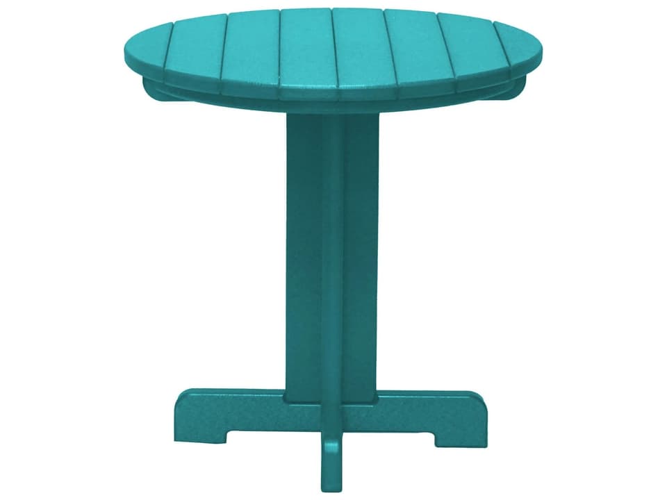 Round Polypropylene End Table in Aruba Blue