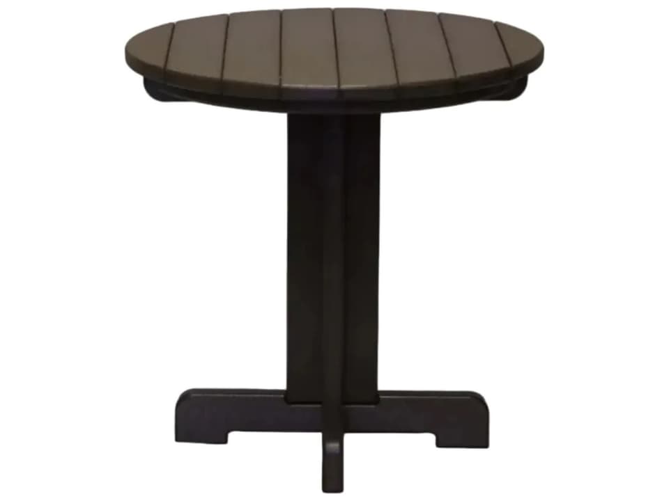Polypropylene Round End Table in Dark Brown