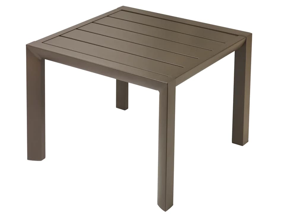Sunset 20-Inch Square Aluminum Low End Table in Fusion Bronze