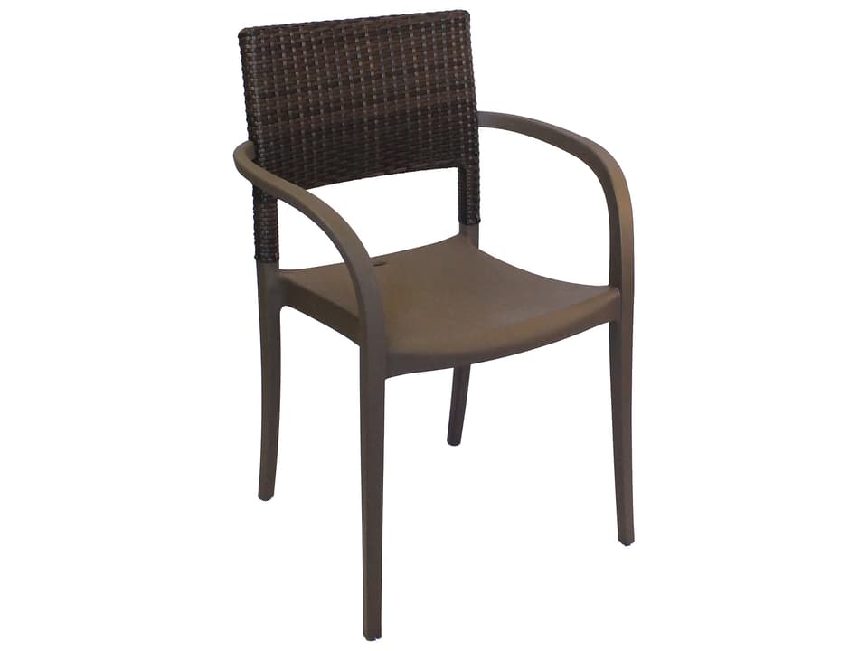Java Resin Bronze Stacking Patio Dining Arm Chair