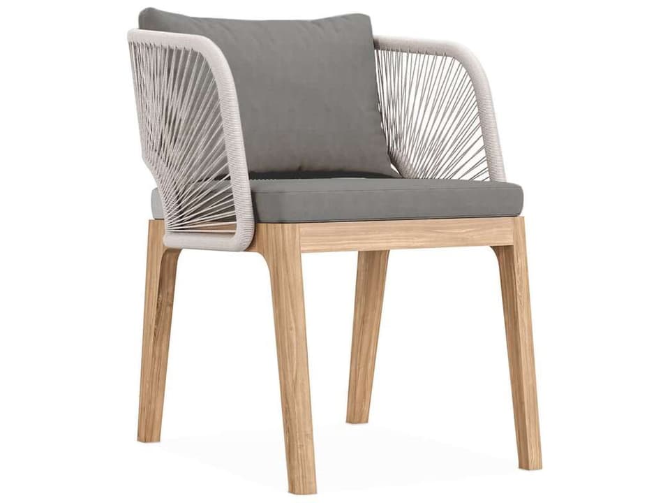 Amadora Teak and Olefin Rope Dining Arm Chair