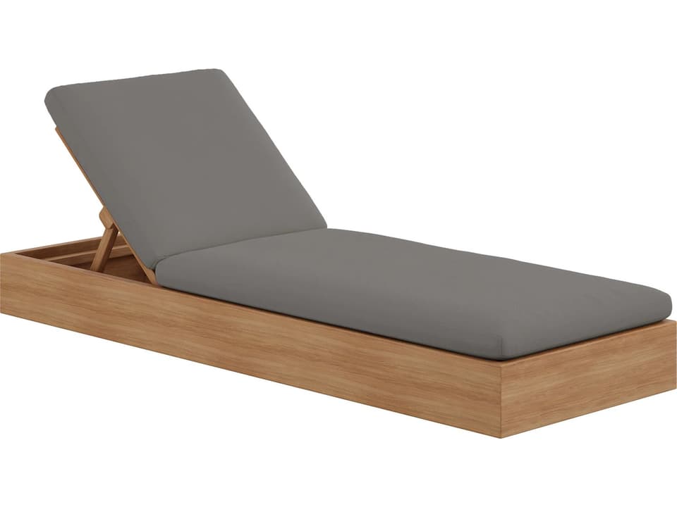 Beja Teak Chaise Lounge with Sunbrella Cushions